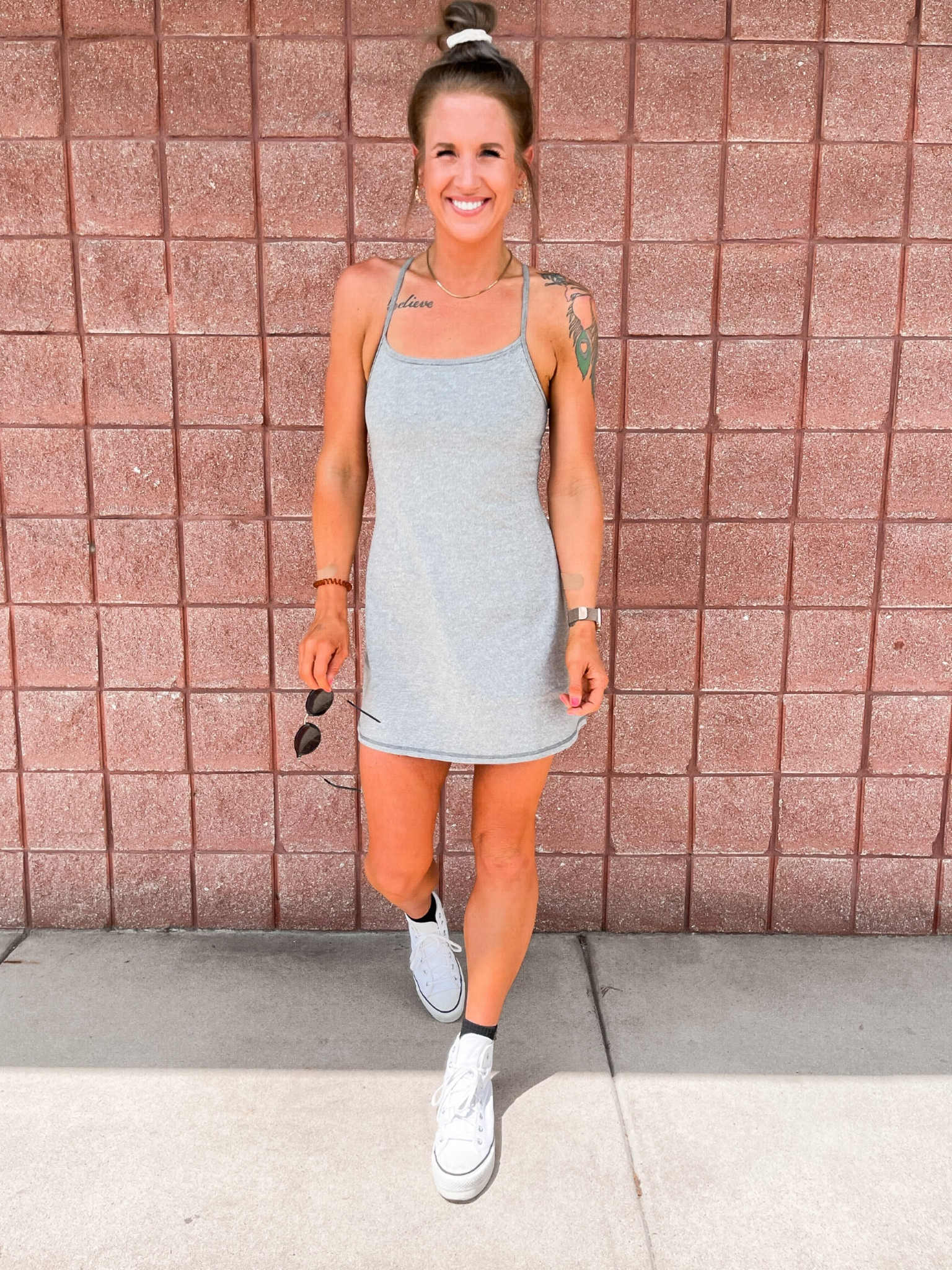 Aerie active dress OOTD. On sale and available in 3 colors! Sooooo comfy. Runs tts. Wearing a small. 

#activewear #ootd #outfitinspo #outfitlook #looksforless 

#LTKSeasonal #LTKsalealert #LTKunder50
