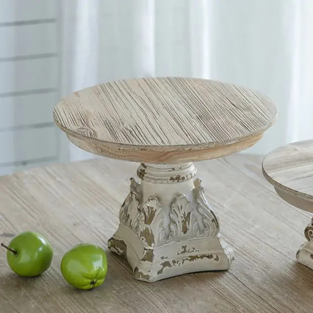 Ornate Plate Pedestal Riser 7.5 Inch | Antique Farm House