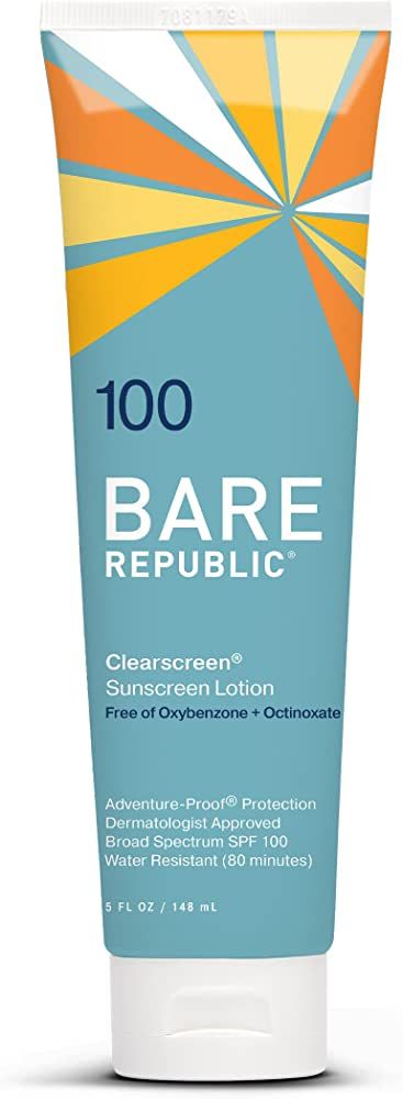 Bare Republic Clearscreen Sunscreen SPF 100 Sunblock Body Lotion, Water Resistant with an Invisib... | Amazon (US)