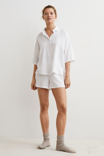 Pyjama shirt and shorts | H&M (UK, MY, IN, SG, PH, TW, HK)