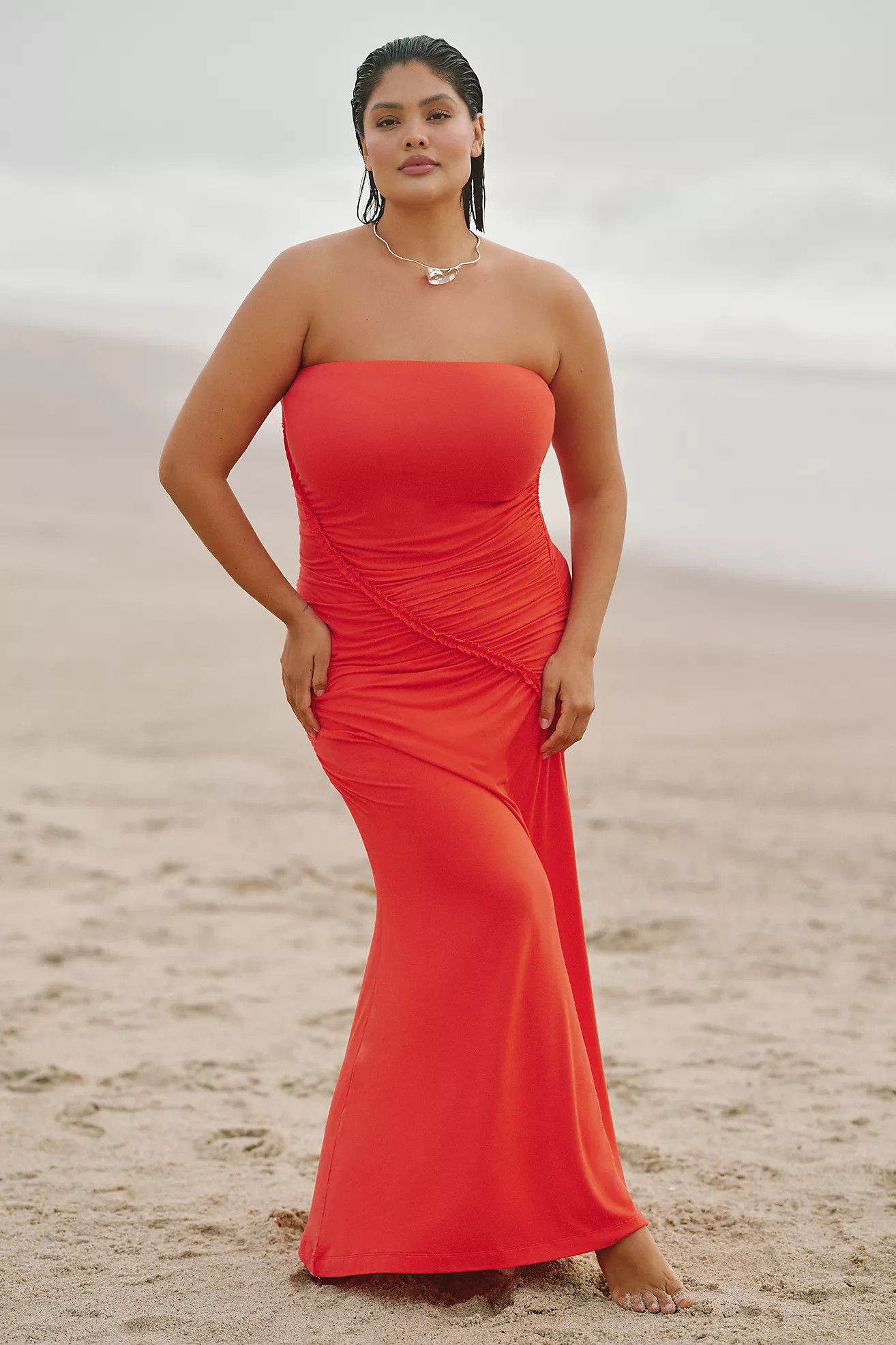 The Gabbie Strapless Ruched Tube Dress by Celandine | Anthropologie (US)