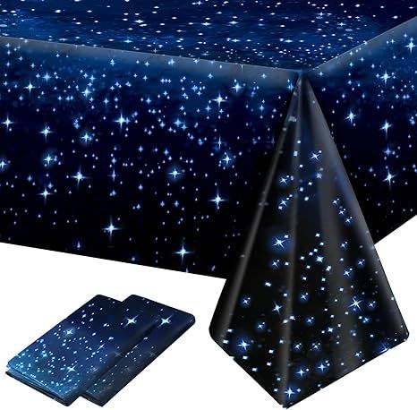 Joyberg 2 Pack Space Tablecloth, Plastic Galaxy Star Party Table Cloth All Printed Starry Sky, Wa... | Amazon (US)