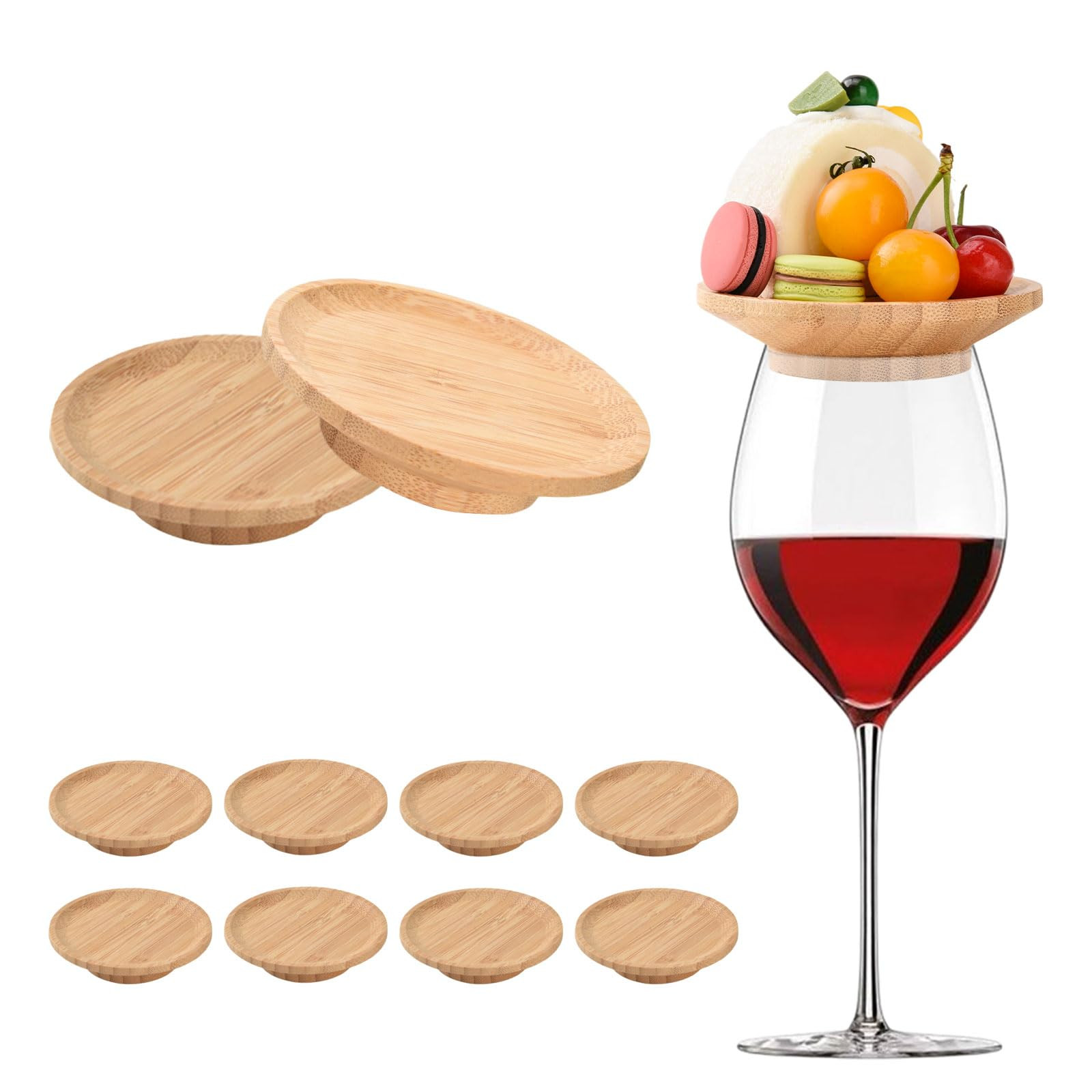 10 Pcs Wine Glass Charcuterie Topper, 4" Mini Charcuterie Boards, Wine Appetizer Plates for Famil... | Amazon (US)