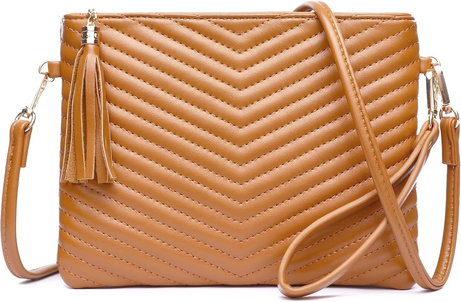 LYPULY Small Crossbody Bags for Women, Trendy Vegan Leather Shoulder Purses, Clutch Wallet with W... | Amazon (US)