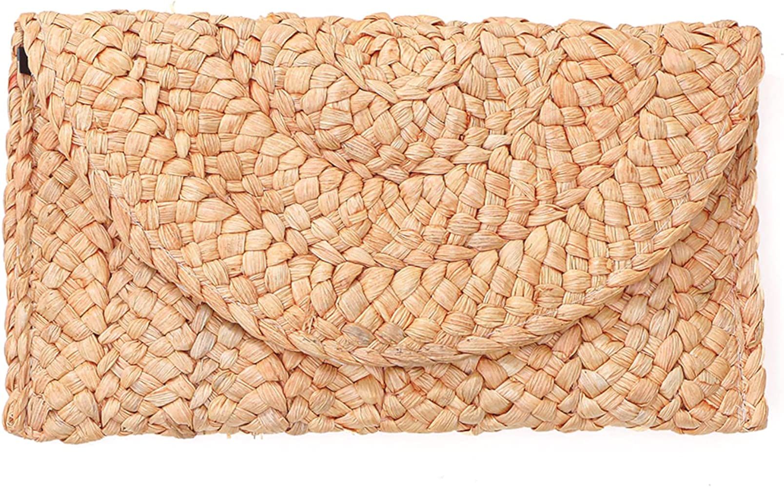 FARVALUE Women Straw Clutch Summer Straw Beach Bag Hand-woven Summer Envelope Purse Wallet | Amazon (US)