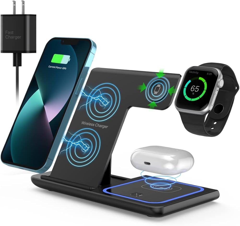 Wireless Charger,ANYLINCON 3 in 1 Wireless Charger Station for Apple iPhone/iWatch/Airpods,iPhone... | Amazon (US)