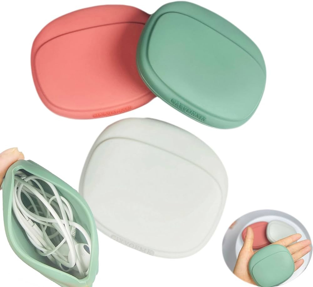 CIXVOEMK Silicone Headphone Organizer-Data Cable Storage Case-Mini Key Box-Portable Wired Headpho... | Amazon (US)