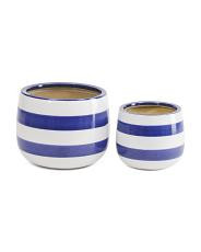 2pc Ceramic Bayside Indoor Outdoor Planters | TJ Maxx