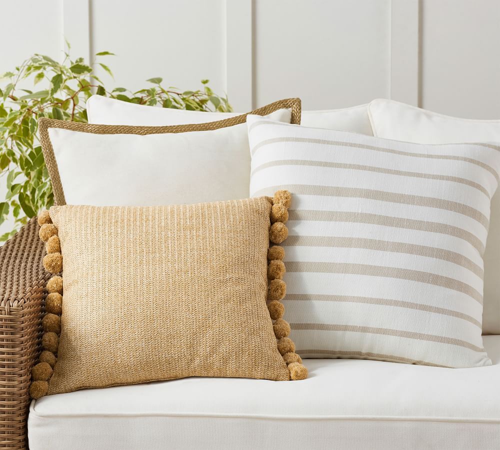 Cozy Contrast Natural Indoor/Outdoor Pillow Set | Pottery Barn (US)