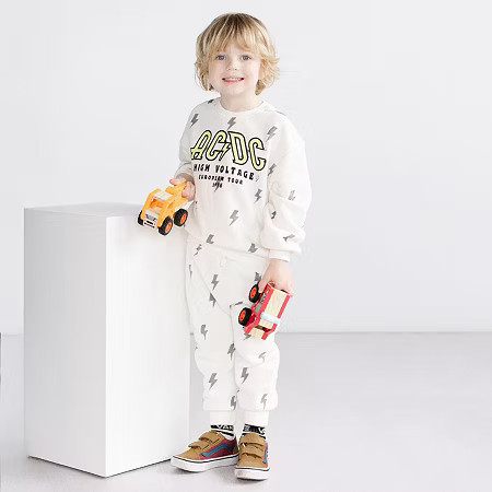 Grayson Little Toddler Boys AC/DC 2-pc. Pant Set, 4t, White | JCPenney