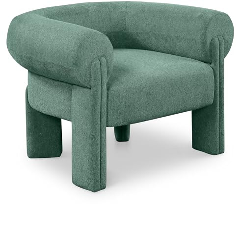Meridian Furniture 482Green Stefano Collection Art Deco Upholstered Accent Chair with Soft Green ... | Amazon (US)