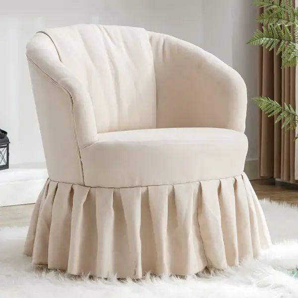 Accent Swivel Chair Auditorium Chair With Pleated Skirt | Bed Bath & Beyond