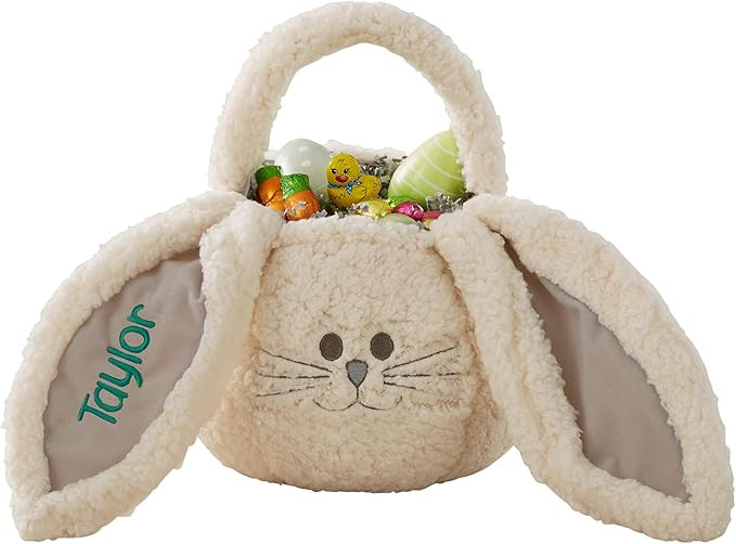 Personalization Universe Embroidered Sherpa Bunny Plush Easter Treat Bag – Baby’s First Easte... | Amazon (US)