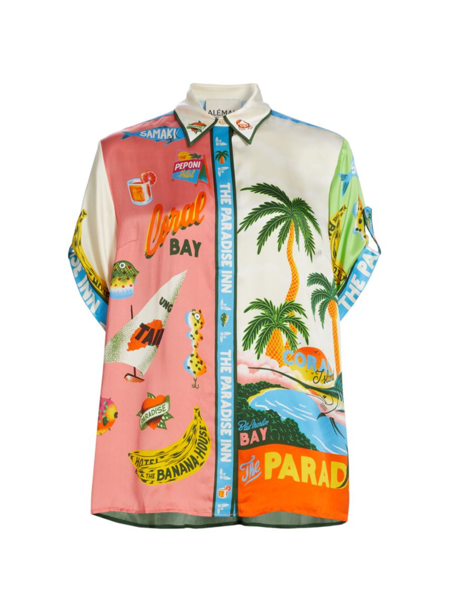 Hotel Paradiso Oversized Silk Shirt | Saks Fifth Avenue