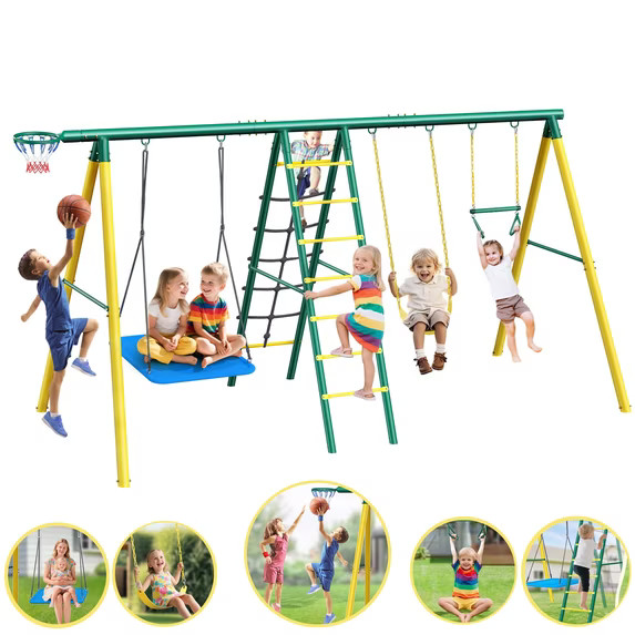Easoger Swing Sets for Outside,Heavy-Duty Outdoor Kids Playsets for Playground,Outside Toys with ... | Walmart (US)