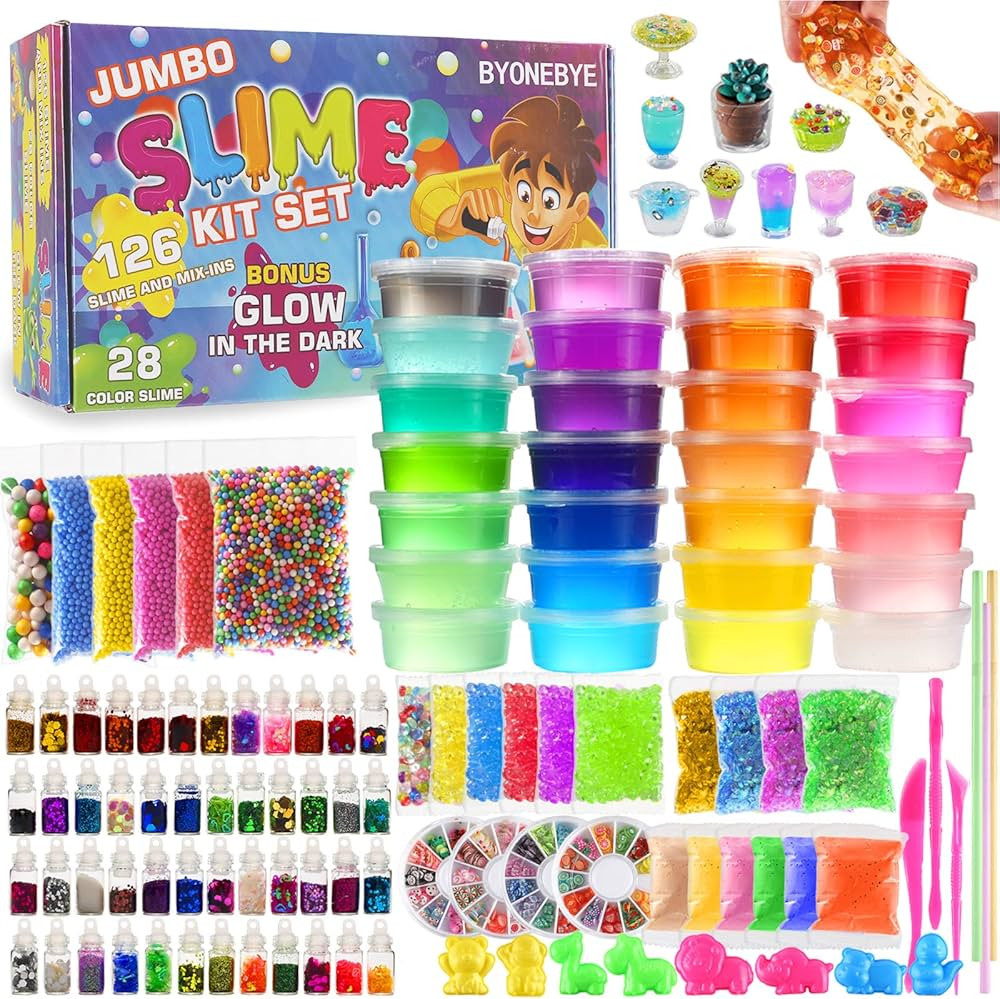 126 Pcs DIY Slime Making Kit for Girls Boys - Birthday Idea for Kids Age 5+. Ultimate Slime Supplies | Amazon (US)