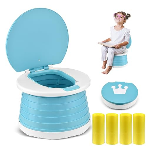 Portable Potty for Toddler Travel Foldable Potty Seat for Toddler Training Toilet for Kids Boys Girls Car On The Go Potty Travel Toilet Chair for Camping Park Indoor/Outdoor | Amazon (US)