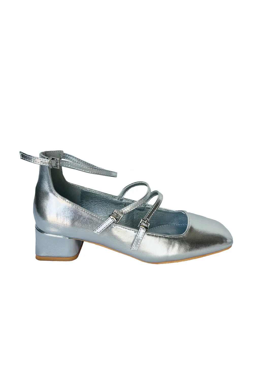 Square Toe Mary Jane - Silver | Shop BURU