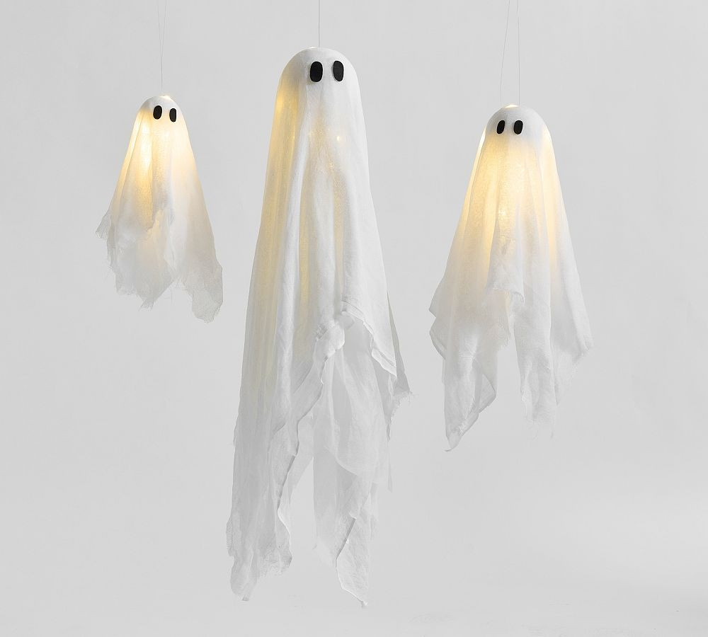 Lit Hanging Ghosts | Pottery Barn (US)