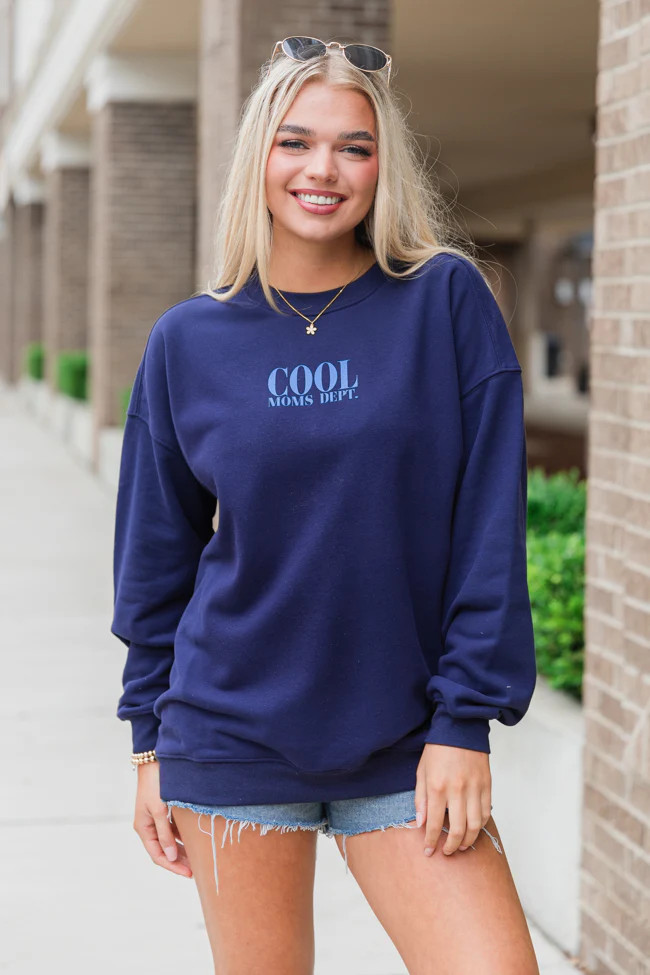 Cool Moms Dept. Navy Oversized Graphic Sweatshirt | Pink Lily