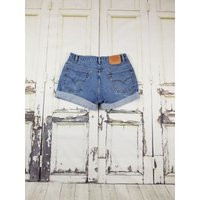 Levi's Shorts High Waisted Cutoff Jeans Shorts, Medium Light Wash Levis Jeans //Women's Size 30 31 1 | Etsy (US)