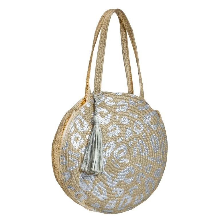 Magid Women's Metallic Leopard Print Beach Bag With Tassel | Walmart (US)