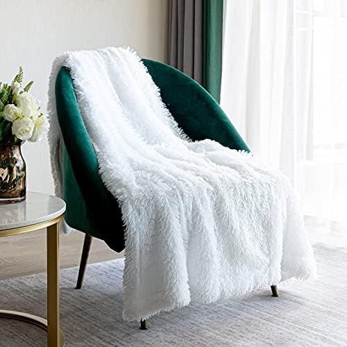 Throw Blanket for Couch 50" x 60",Soft Bedding White Fuzzy Blanket Lightweight Fluffy Blanket for... | Amazon (US)