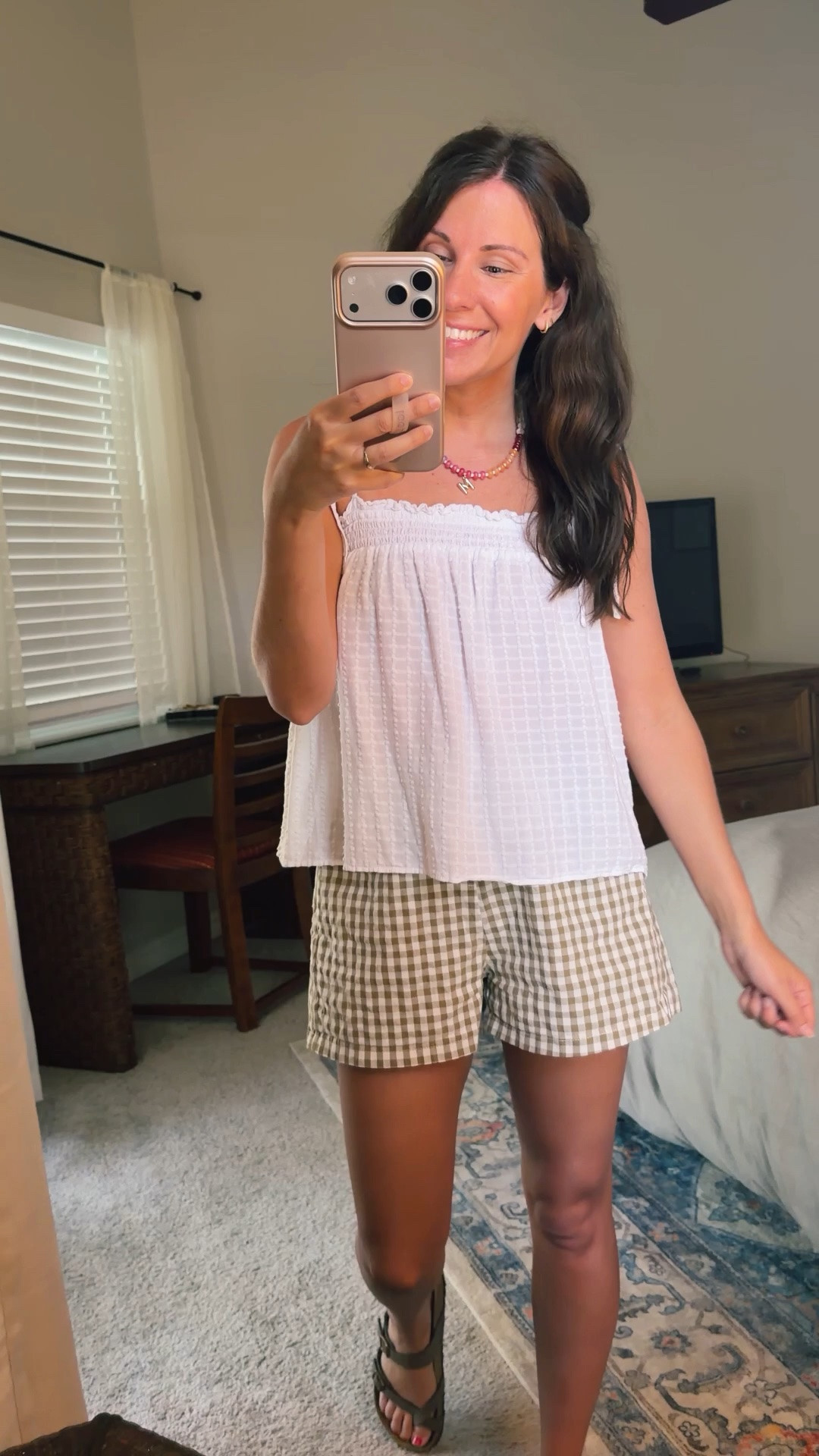 wearing xs in my gingham shorts, xs in my top (older—linked a bunch of similar ones!) and 36 in my Birkenstock sandals.

#LTKgrwm #LTKootd #LTKPetite

#LTKPetite #LTKSeasonal #LTKTravel