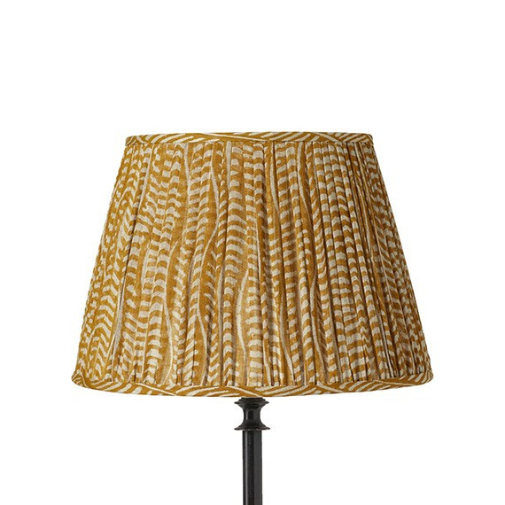 17.5in Pattani Eclipse Lampshade - Mustard | OKA Direct (UK)