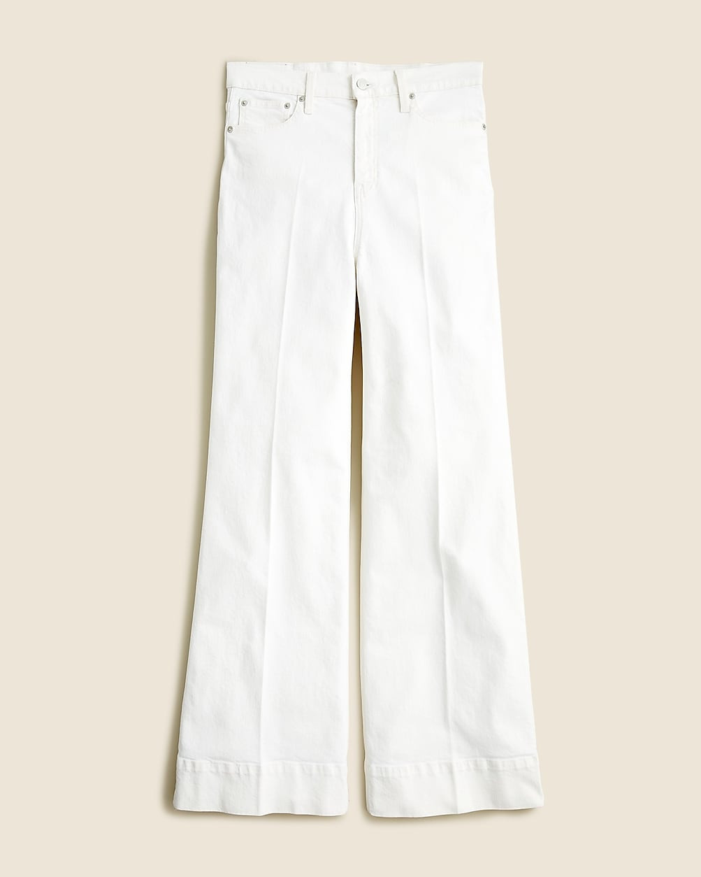 Wide-leg denim trouser in white | J. Crew US