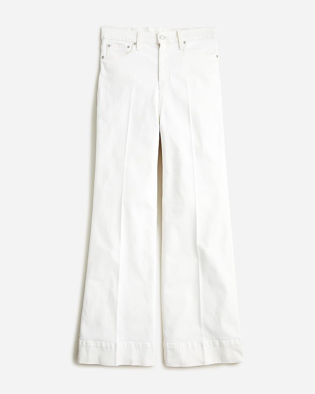 Petite five-pocket wide-leg jean in white wash | J.Crew US