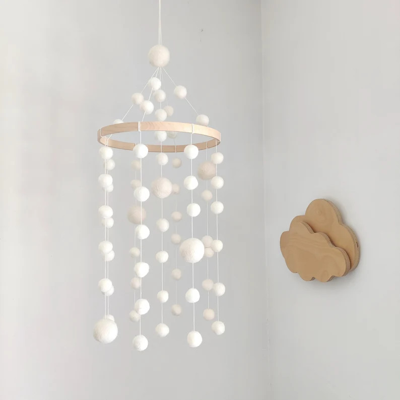 Baby Mobile/white Nursery Mobile/baby Crib Mobile/white/felt - Etsy | Etsy (US)