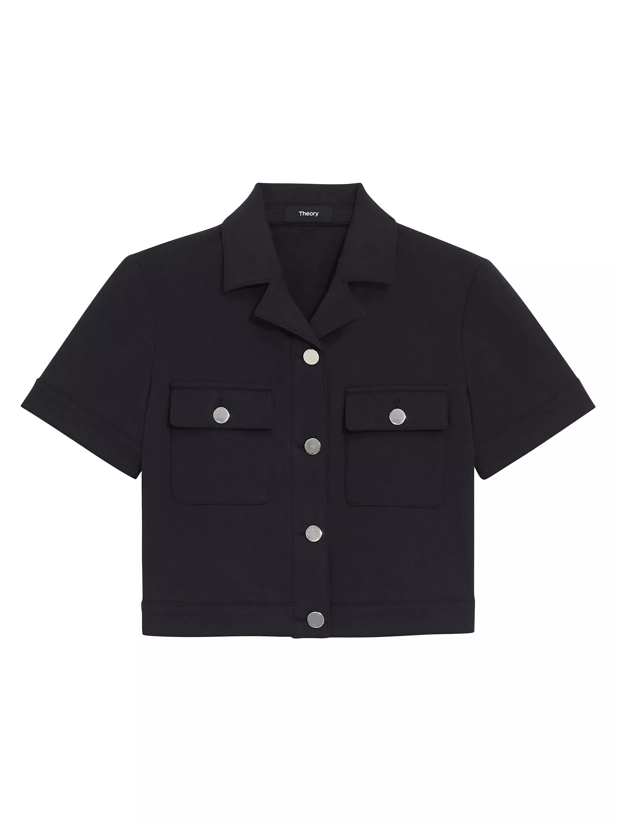 Cotton-Blend Short-Sleeve Crop Jacket | Saks Fifth Avenue