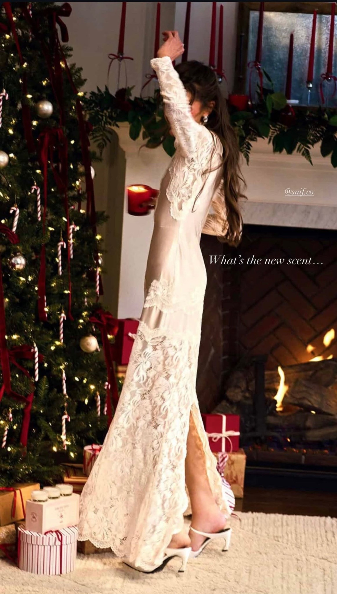 This cream satin and lace maxi dress would be stunning for any upcoming holiday photoshoot, party, or event!

#LTKParties #LTKStyleTip #LTKHoliday