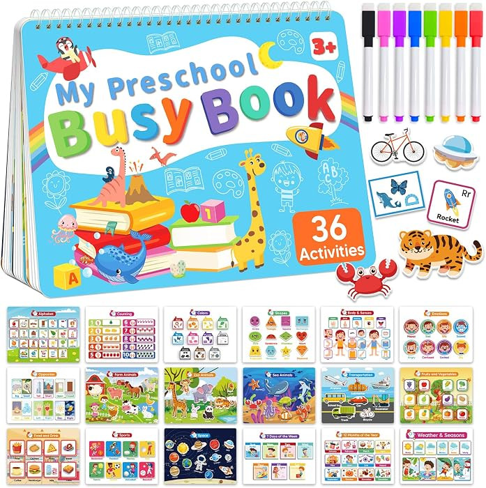 Toddler Busy Book Preschool Learning Activities, Montessori Educational Toys for 3 4 year old Boy... | Amazon (US)