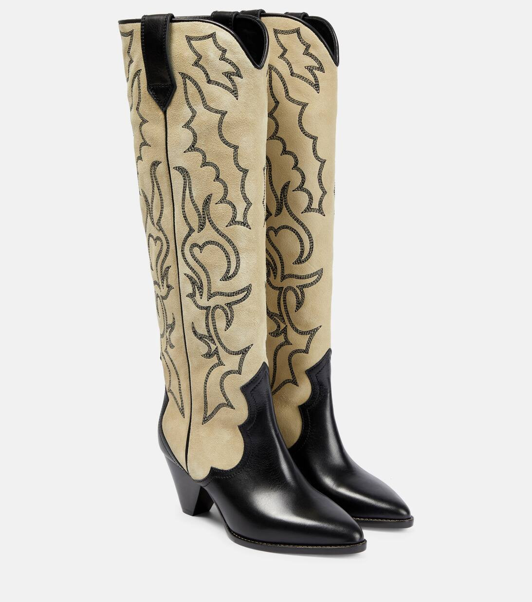Leila leather and suede cowboy boots | Mytheresa (US/CA)