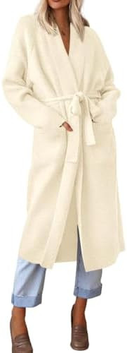 MASCOMODA Long Chunky Cardigan Sweaters for Women Open Front Oversized Casual Knit Fall Coatigan ... | Amazon (US)