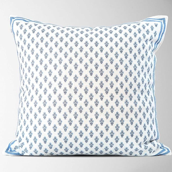 Celeste Mughal Flower Pillow Cover – 100% Cotton Designer Throw Pillow Cover – Luxury Decorat... | Amazon (US)