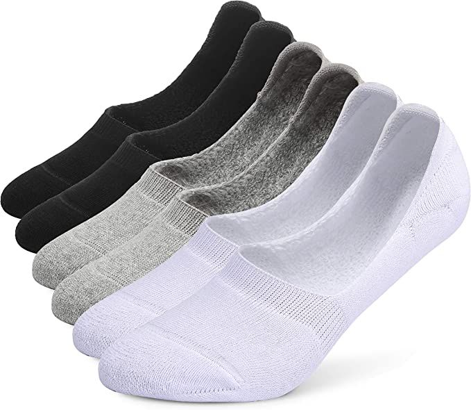 Leotruny 6 Pairs Unisex Thick Cushion Athletic Cotton Non Slip Low Cut Flat Liner No Show Socks (... | Amazon (US)