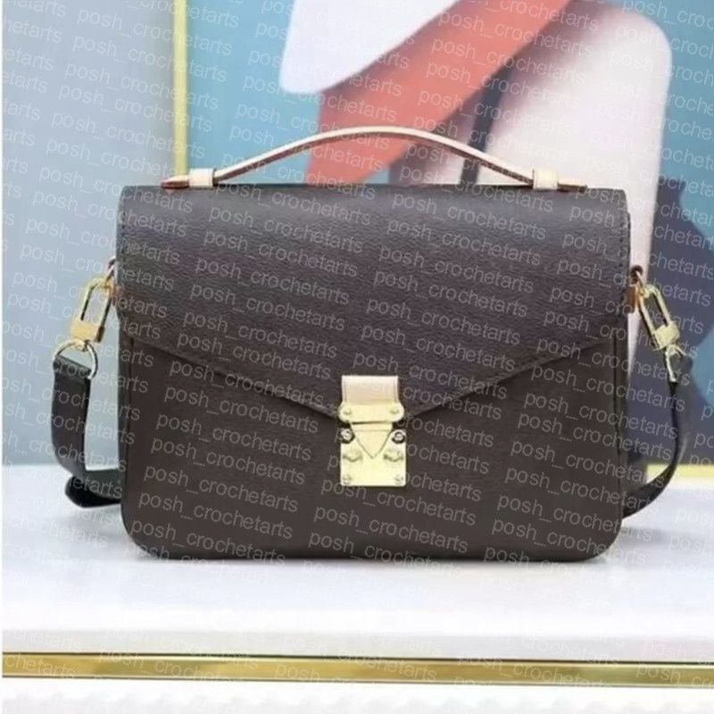 Genuine Leather Trim Shoulder Bags for Women's Handbag Purses Pochette metis Coated Canvas Handba... | DHGate