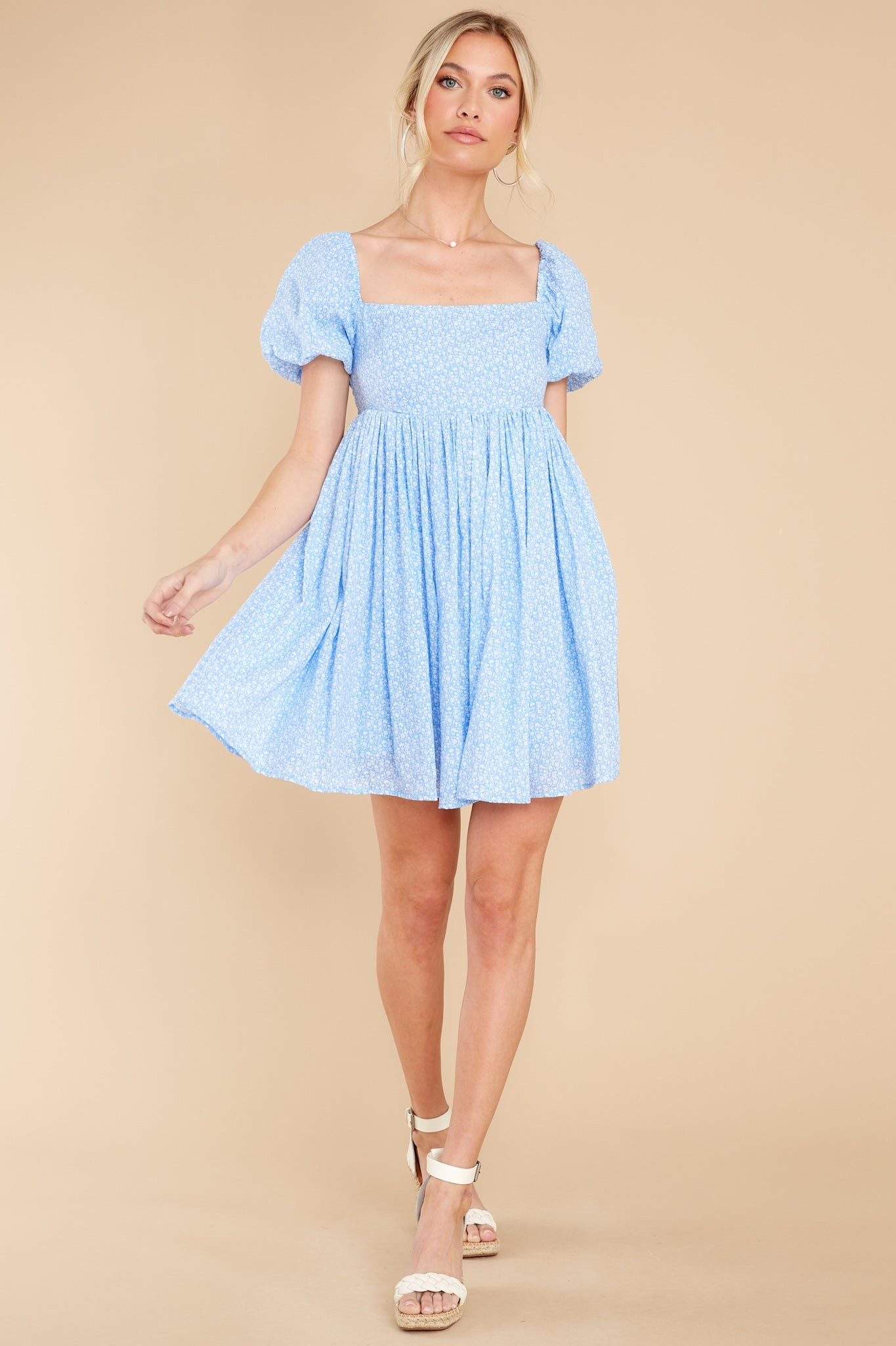 She's The One Blue Floral Print Dress | Red Dress 