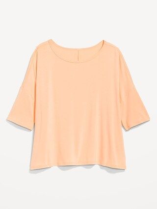 Short-Sleeve Luxe Oversized Cropped T-Shirt for Women | Old Navy (US)