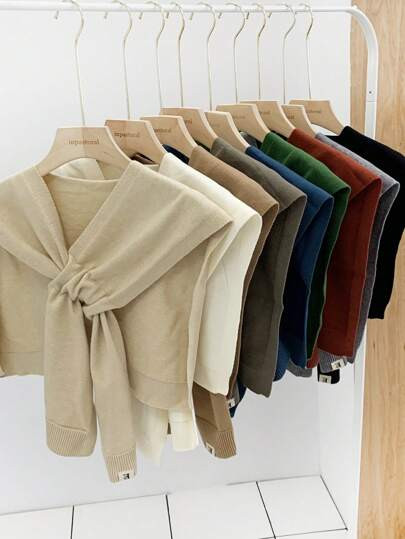 1PC Thin Spring, Summer And Autumn Fashion Air-Conditioned Room Warm Knitted Shawl, High-End Solid Color Knitted Scarf, Sunscreen Scarf, Soft And Glutinous Loose Long-Sleeved Versatile T-Shirt Women's Shoulder Scarf, Suitable For Daily Use. For Dress | SHEIN