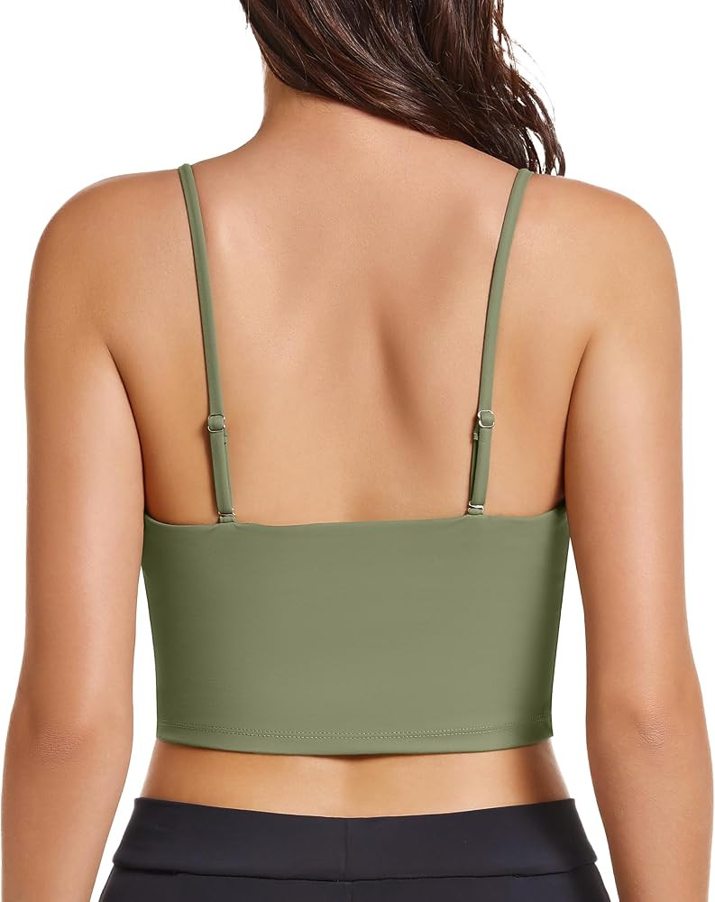 OVESPORT Women's Longline Sports Bras Women Workout Tank Tops with Built in Bra & Adjustable Stra... | Amazon (US)