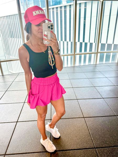 Amazon workout outfit. Size small in tank and shorts 
Walmart sneakers tts

#LTKStyleTip #LTKSaleAlert #LTKFindsUnder100