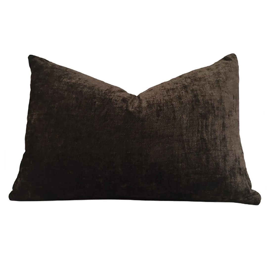 Dark Brown Chenille Throw Pillow Cover, Long Decorative Lumbar Pillow Case, Modern Pillow for Sof... | Etsy (EU)