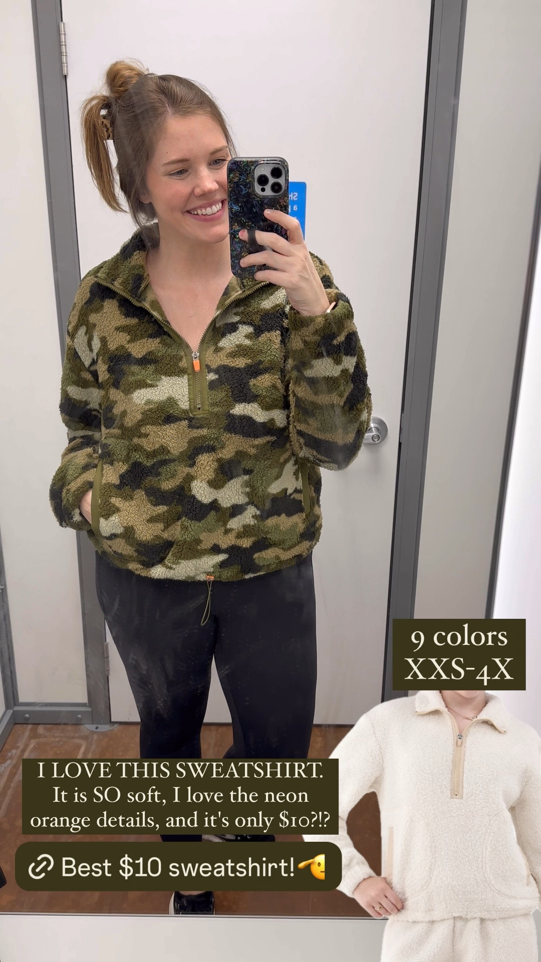 This Walmart sweatshirt is only $10, and I love it!!! It’s so soft, comes in 9 colors, sizes XXS-4X, and the neon orange detail is so cute. It reminds me of the free people hit the slopes pullover, but it’s MUCH cheaper! ………………. fall trends fall outfit camouflage pullover camo pullover half zip pullover free people dupe varley dupe no boundaries fleece no boundaries sweatshirt walmart sweatshirt walmart new arrivals walmart under $10 walmart finds get the look for less fp movement dupe cozy fleece cozy outfit travel outfit travel look plus size sweatshirt plus size fall outfit plus size fleece back to school shopping college essentials sweatshirt under $10 sweatshirt under $20 Abercrombie dupe 

#LTKStyleTip #LTKMidsize #LTKPlusSize