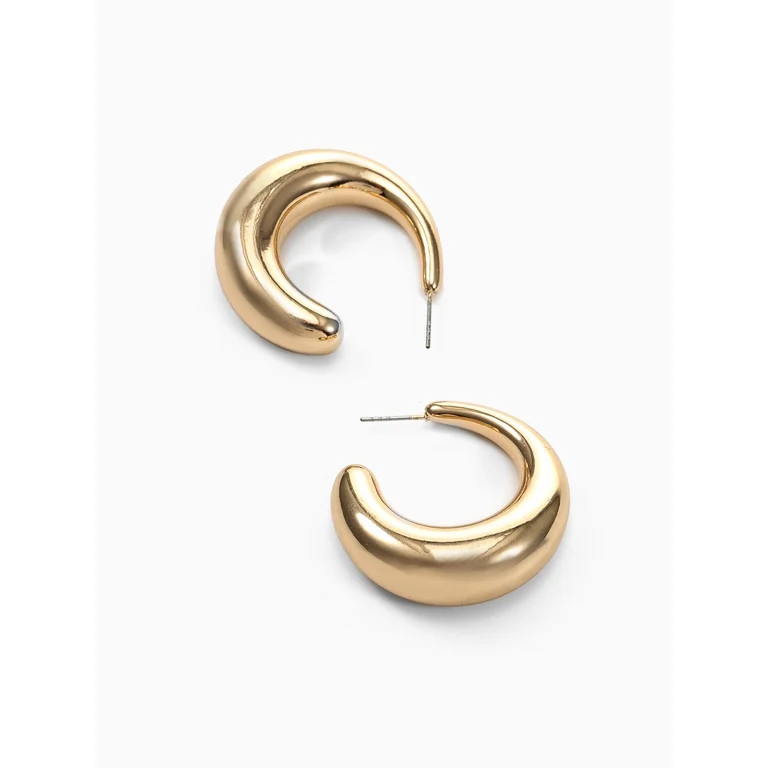 Time and Tru Goldtone Bubble Hoop Earring, 1 Pair | Walmart (US)