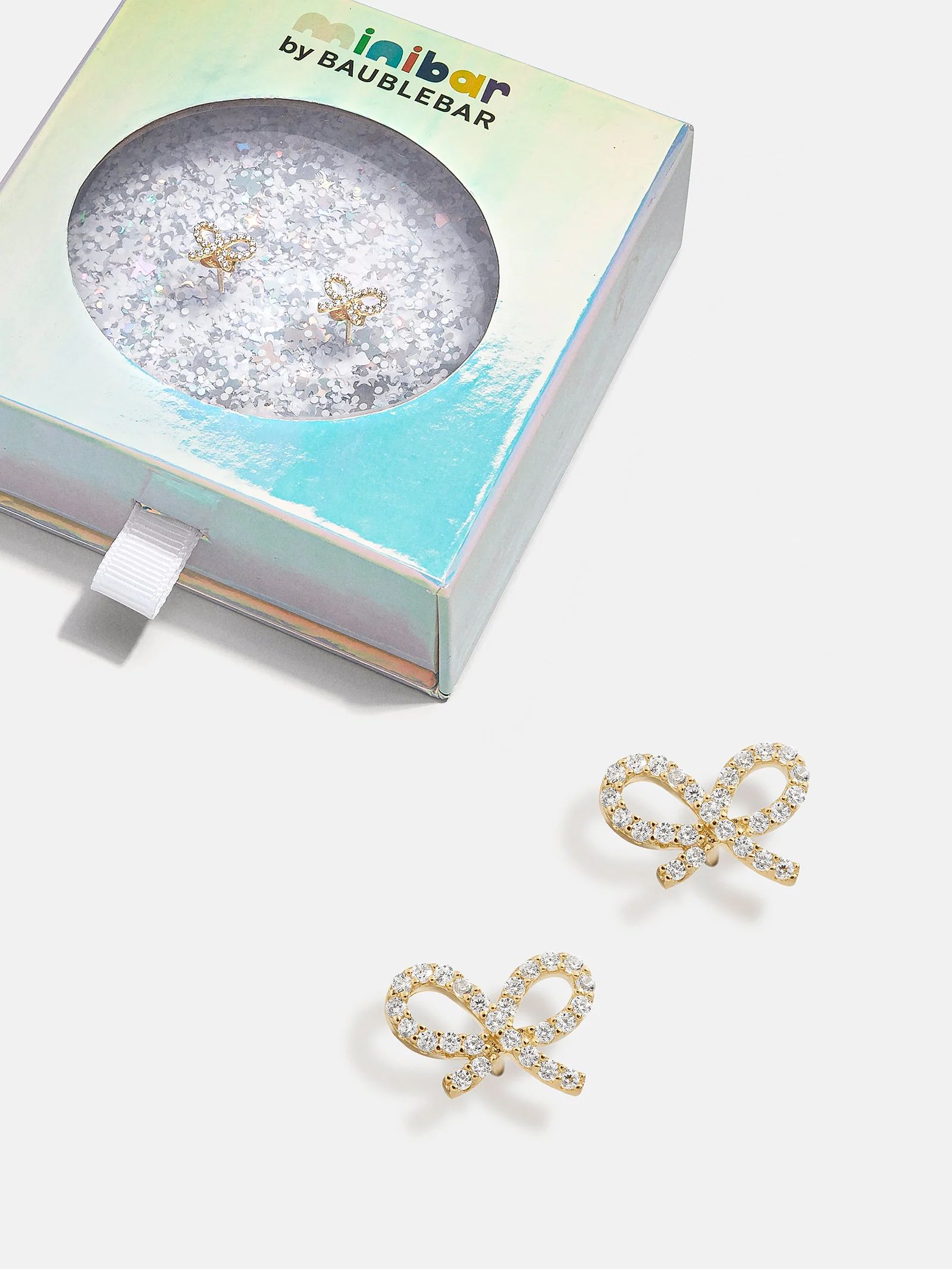 Greatest Gift 18K Gold Kids' Earrings - Clear/Gold | BaubleBar (US)