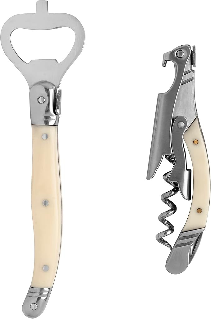 French Home Laguiole 2 Piece Bar Set – 1 Corkscrew Wine Opener & 1 Bottle Opener – Stainless ... | Amazon (US)